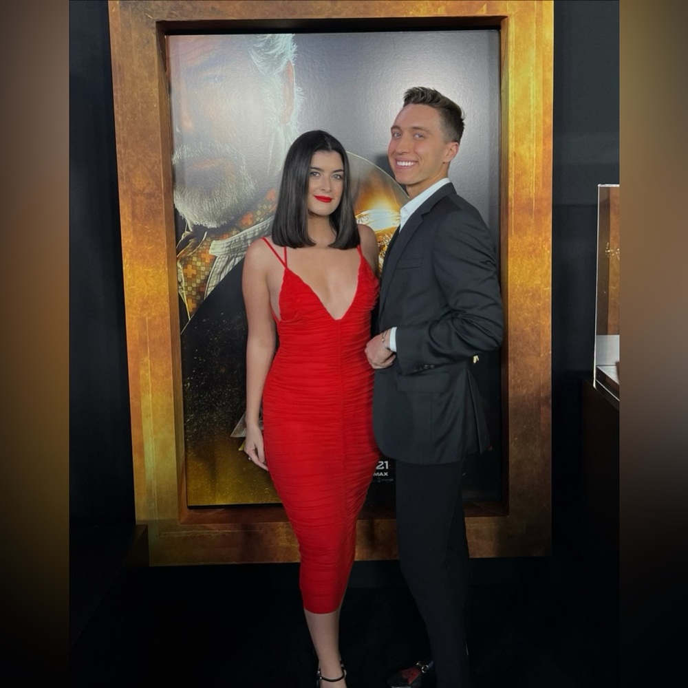 Michael Costello x Revolve Red Figi Midi Dress